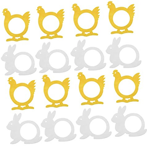PRETYZOOM 16stücke Teiliges Aus Filz Serviettenringen Für Ostern Niedliche Häschen Und Küken Für Dinnerpartys Und Festlichkeiten Für Tischdekoration Und Feierliche Anlässe