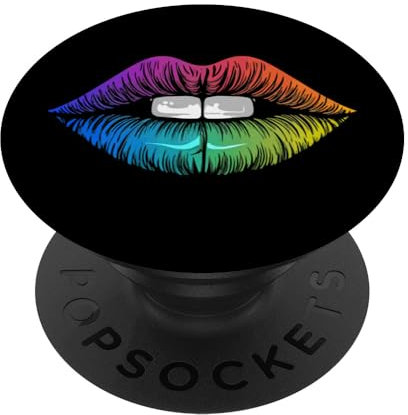 Regenbogen Kiss Kuss Kussmund PopSockets mit austauschbarem PopGrip