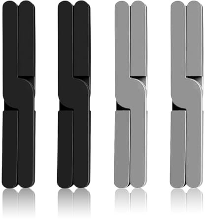 Topfuntersetzer Hitzebeständig Dicker, 4 Stücke Silikon Topfuntersetzer Faltbare Topf Untersetzer-Set Silikon-Untersetzer für Töpfe Topflappen Hitzeschutz (Schwarz + Grau)