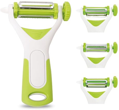 Peeler for Kitchen | 360 Rotating Potato Peeler | 3 in 1 Multi Vegetable Straight Serrated Julienne Peeler | Kitchen Gadgets & Tools