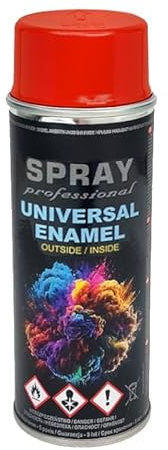 VE-INDUSTRIES Lackspray nach RAL Spraydose 400ml Buntlack für Holz, Metall (Feuerrot - RAL 3000)