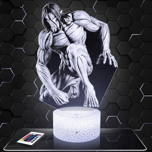 LED-Nachttischlampe Eren In einen Titan verwandelt, Geschenkidee für Jugendliche, Accessoire Eren In einen Titan verwandelt Manga Zeichentrickfilm Jugendzimmer