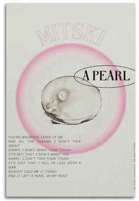 TRXU Mitski A Pearl-Poster, Albumcover, Musikposter für Schlafzimmer, ästhetisches Poster, dekorative Malerei, Leinwand, Wandkunst, Wohnzimmer, Poster, Schlafzimmermalerei, 30 x 45 cm, ungerahmter