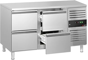 GGM Gastro | KTJ147ND4 | Kühltisch ECO - 1360x700mm - mit 4 Schubladen