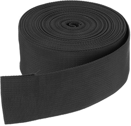 DMiotech 9 M x 5cm Breite Gurtband, Nylon-Gurtband, Gurt zum Befestigen, Polypropylen Flachgurtband für DIY Handwerk Rucksackgurte, Nähen, Outdoor-Ausrüstung, Schwarz