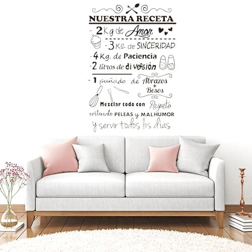 Rezept Wandaufkleber Vinyl Wandkunst Aufkleber Restaurant Küche Dekoration Abnehmbare Wand Fenster Poster 42x65cm