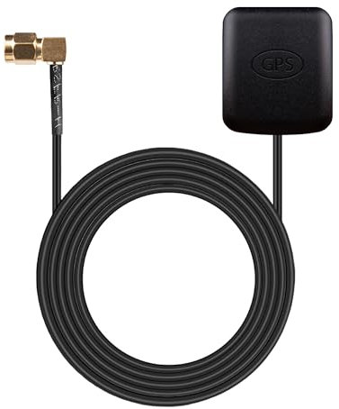 VALTRON GPS-Antenne mit SMA Stecker, Aktiv GPS Navigation Antenne für Autoradio, GPS Navigationssystem, Auto Echtzeit Monitor Überwachungskamera, Router Gateway (mit Klebeband) (V1)
