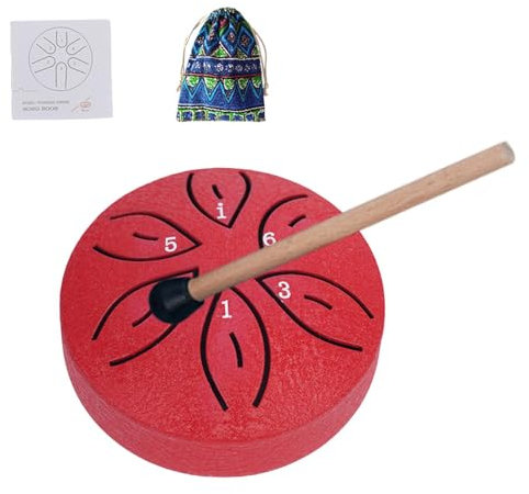 Kleine Stahlzungentrommel | 3 Zoll 6 Tone Zungentrommel | -ni Stahlzungentrommel für Anfänger Kinder Erwachsene | Handpan Steel Drum für Meditation,Yoga,Musikerziehung, Klangheilun