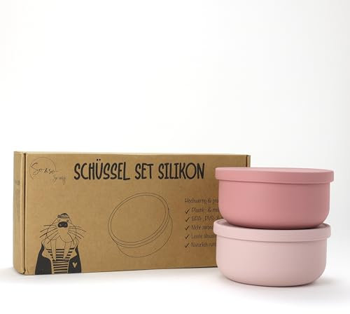 So&So Silikon Schüsseln mit Deckel - Kinderschüssel, Beikost Baby Zubehör, Baby Geschirr, Breischale Baby