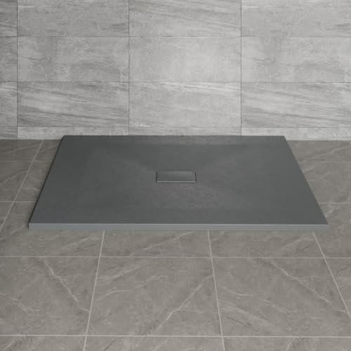 NRG 1200x1000mm Anthracite SMC Rectangle Shower Tray Slip-Resistance Bathroom Shower Enclosure Base Tray