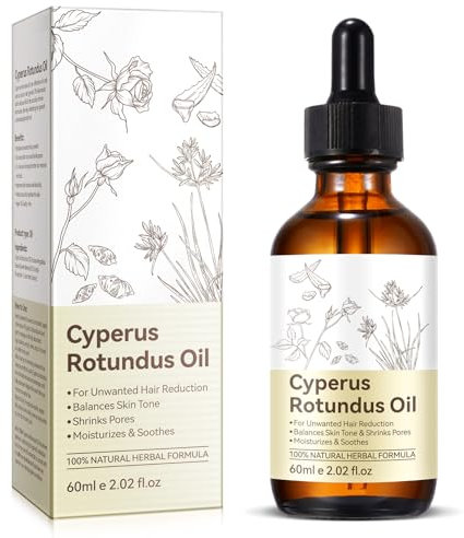 Cyperus Rotundus Öl, Zypernöl-Nussgrasöl zur Reduzierung des Körperhaarwachstums, Glatte Haut und Haarentfernung, feuchtigkeitsspendende beruhigende Haut, Natürliches Hautöl zur Haarentfernung – 60 ml