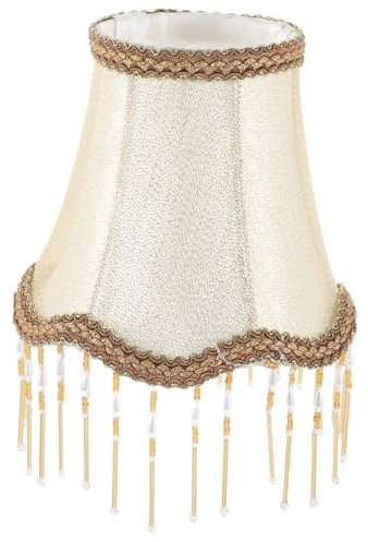 Jojofuny Wasserkrystall Lampenschirm FüR Pendelleuchten Und Wandleuchten Beige Retro Stil 15 5X15 5X13 5Cm Abnehmbar Und Waschbar Elegante Dekoration FüR Zuhause