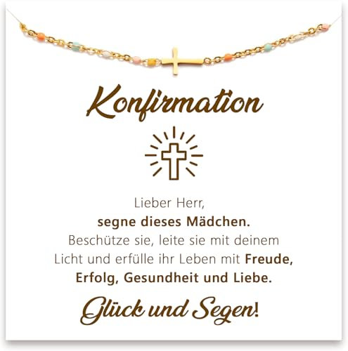 SOFIA FERRER Geschenk Kommunion Mädchen, Armband Konfirmation, Coole Geschenke Zur Kommunion, Konfirmation Geschenk Mädchen, Rosenkranz (Segen)