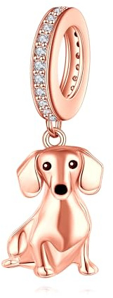 DAYLINLOVE Dackel Charme S925 Sterling Silber Dackel Bead Geschenke Niedliche Tier Hund Schmuck Geschenke für Frauen Dackel Liebhaber