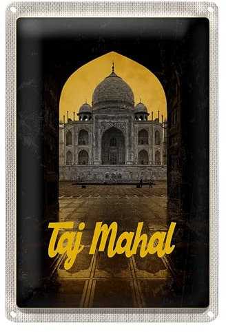 Vintage Blechschild | Taj Mahal | Nostalgie Deko | Retro-Stil | 20 x 30cm