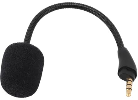 Gugxiom Microphone de 3,5 Mm, Micro de Remplacement à 4 Broches avec Bougie Plaquée Or pour Casque de Jeu Cloud III avec Bras Pliable et Mousse Réductrice de Bruit