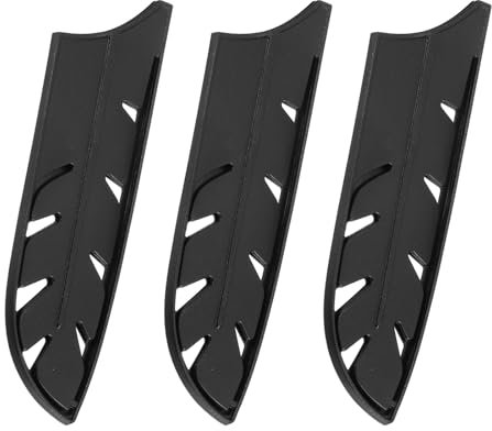 sourcing map 3Pcs Knife Cover Sleeves Blade Edge Guards for 7 Santoku Knife Protector Covers Universal Blade Sheath for Kitchen, Black