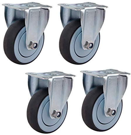 TYYCKJ Schwerlast-Lenkrollen mit Bremse, trägt 300 kg, ideal für Möbel, Pritschenwagen, medizinische Geräte, 4er-Set