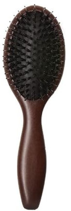 Uwithm Wildschweinborsten Bambus Haarbürste, Entwirrbürste Kopfmassage Glanz Volumen gegen Spliss und Frizz (Dunkelbraun)