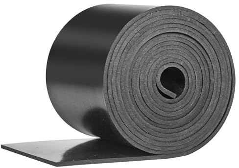 Rubber Strip Neoprene Rubber Sheet Neoprene Rubber Strips Solid Rolls for DIY Gaskets, Crafts, Pads, Flooring Protection, Supports, Leveling, Anti-Vibration, Anti-Slip (100mm(W) x5mm(T) x3m(L))