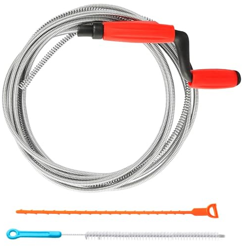 3 Stück Abflussreiniger Spirale, Rohrreinigungsspirale 4.5m x 6mm Abflussschlange Rohrreinigung Universal für Waschbecken Abwasserkanäle,Verstopfungen Beseitigen