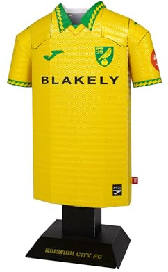 Norwich City FC Home Away Retro Metal Football Shirt Jersey - Officially Licensed Miniature Alloy Replica Top Collectible Display Gift - Personalise Name & Number Decals