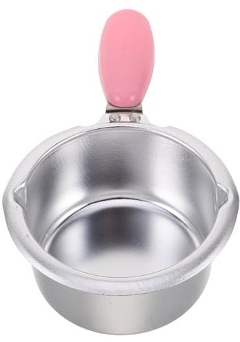 Gatuida Chocolate Melting Fondue Pot Insert Pink Coating, Mini Double Boiler Saucepan for Candy, Wax, and Strawberry Drizzling, Suitable for Party Snacks and Chocolate Enthusiasts