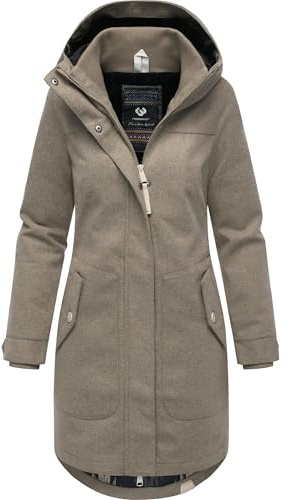 Ragwear Damen atmungsaktiver langer Wintermantel in Wollmantel-Optik warme Winterjacke Jannisa Coat YOUMODO XS-6XL