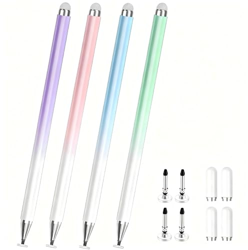 4 penne stilo per tablet Fire Max 11/HD 8Plus/8/7plus/7 Kids HD Table compatibili con iPad iOS/Android Tab S Pen (blu, verde, rosa, viola)
