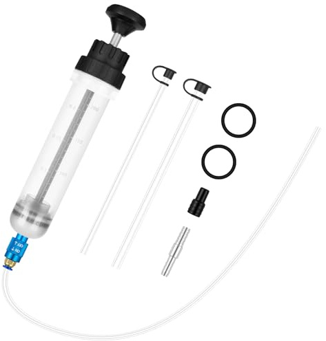 flintronic Oil Suction Syringe, 200cc Oil Suction Gun oil Change Syringe Brake Fluid Extractor Pump, Brake Fluid Extractor Pump, Hand Pump, Automotive Change syringe with Extension Tube, Set C