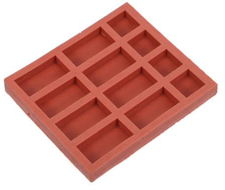 FRCOLOR Silikonform mit 8 Langen und 4 Quadratischen Formen für und für Miniaturziegel Wiederverwendbar Hohe Elastizität Modellbau und Bildungsprojekte