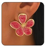 Orecchini Fiore Donna, Orecchini Fiore Hawaiano, Orecchino a Fiori Petalo, Ipoallergenici, Gioielli Eleganti Alla Moda, per Viaggi Estivi, Vacanze e Matrimoni