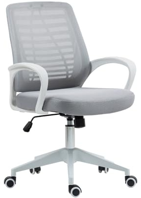 7H SEVEN HOUSE - Ergonomischer Taskmaster Schreibtischstuhl, atmungsaktive Netz-Rückenlehne, höhenverstellbar, neigbar, mit Lendenwirbelstütze, Armlehnen und Rädern, Schwarz/Dunkelgrau/Hellgrau