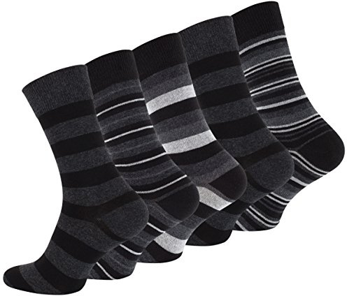 Vincent Creation 10 Paar Herren Casual Socken STRIPES mit hohem Baumwollanteil