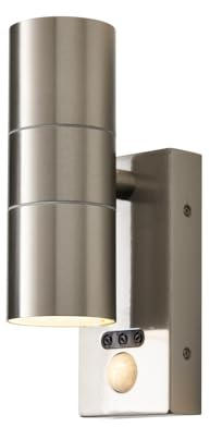 LITECRAFT Kenn Outdoor Wall Light, Stainless Steel