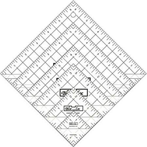 Bloc Loc Halbviereckiges Dreieckslineal Set 1 | Halbes quadratisches Dreieck und Vorlagen, jede Fähigkeitsstufe, rutschfester Griff