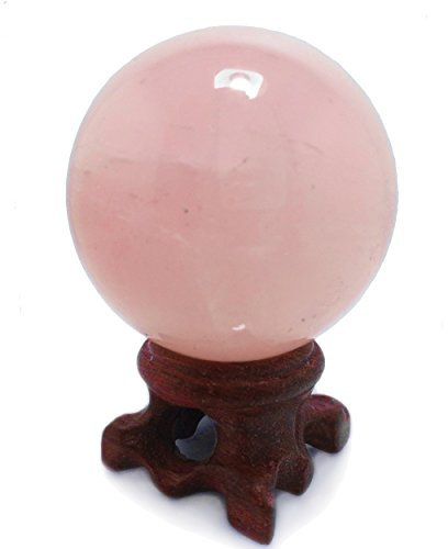 Esfera de Cristal Rosa de Cuarzo Rosa Natural, 50 mm, Bola de Piedra Protectora RARA para decoración, curación, meditación, Feng Shui, Hecha a Mano