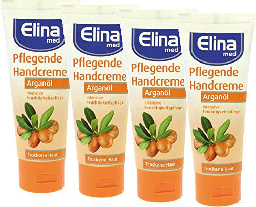 Elina Arganöl Handcreme 75ml in Tube, 4er Pack