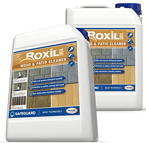 Roxil 100 Mould, Algae & Lichen Killer (2 x 5L) - Restore the appearance of your Patio, Deck, Fence or Paving