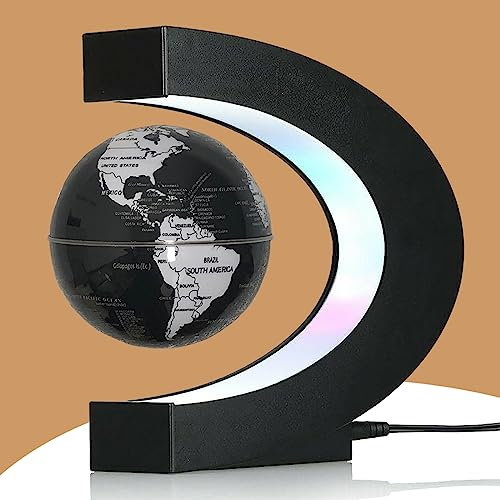 RTOSY Magnetic Levitation Floating Globe with LED Light, Desk Gadget Decor, Fixture Floating Globes & Shade, Cool Gifts for Men/Father/Husband/Boyfriend/Kids/Boss, Gifts for Desk, Valentine's Day Gift