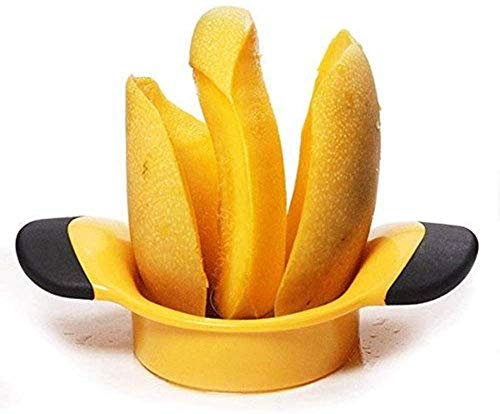 Mango Slicer Peeler Cutter Separator Stainless Steel Blade Pit Remover Tool Non-Slip Handle Mango Cutter Divider Up to 5.3 Inches of Mango