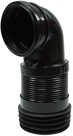 90mm Inlet x 90-110mm Outlet Toilet Flexible Pan Connector Elbow Black