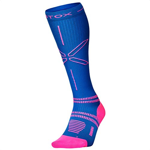 STOX Energy Socks, Laufsocken Damen, Kompressionklasse 23-32 mmHg, Dünnes Fußbett, Kompressionsstrümpfe, Running Kompressionssocken, Stützstrümpfe, Thrombosestrümpfe, Kompression Kurze Socken