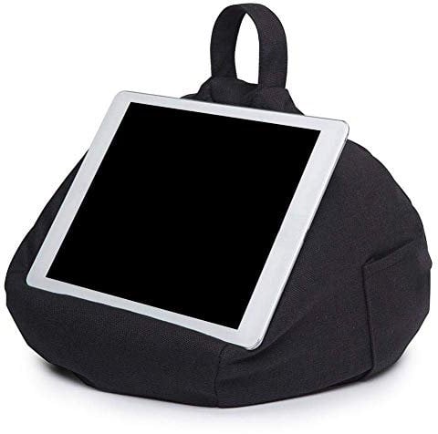 Multi-Angle Soft Pillow Lap Stand Mobile Halterung-Sitzsack Kissen Halter für Alle Geräte - Tragbare Bean Tasche Nachahmung Hanf Auto Home Tablet Kissen (Schwarz)