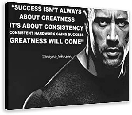 Dwayne Johnson The Rock Autogramm-Leinwand-Poster, Schlafzimmer, Dekoration, Sportlandschaft, Büro, Raumdekoration, Geschenk-Rahmen: 30 x 45 cm