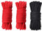 GiantGo 3 Rollen Weiches Seil Baumwollseil Bandage Seil Allzweck Dickes Craft Baumwollseil, 10 m Länge, 8 mm Durchmesser, 2 Rot 1 Schwarz