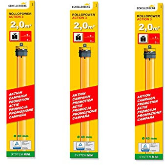 Schellenberg 20221 Rolladenmotor Action Mini für 40 mm Stahlrohrwellen, SW 40, ideal für Kunststoff Rolladen bis 2 m² Fläche, Rolladenantrieb 3er Set