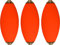 Storfisk fishing & more 3er Set Italienische Forelleneier, beidseitig vorgebleit, waagerechte Position auf dem Wasser, Farbe :Orange, Tragkraft Posen:30 Gramm