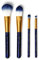 Legami - 4er Set Makeup Pinsel, Oh My Glow! Stars-Motiv, Beinhaltet Puder-Grundierung-Eyeshadow-Eyeliner Brush, 100% Vegan, Reisegröße
