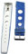 Uhrenarmband Lederband CLIP Blau 3-Loch 20mm Dornschließe Silber NEU